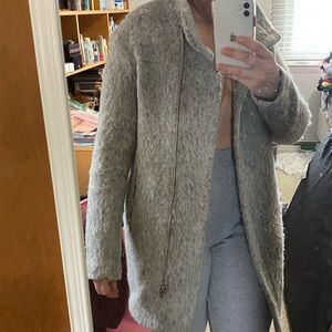 New never worn grey fuzzy H & M Pea Coat